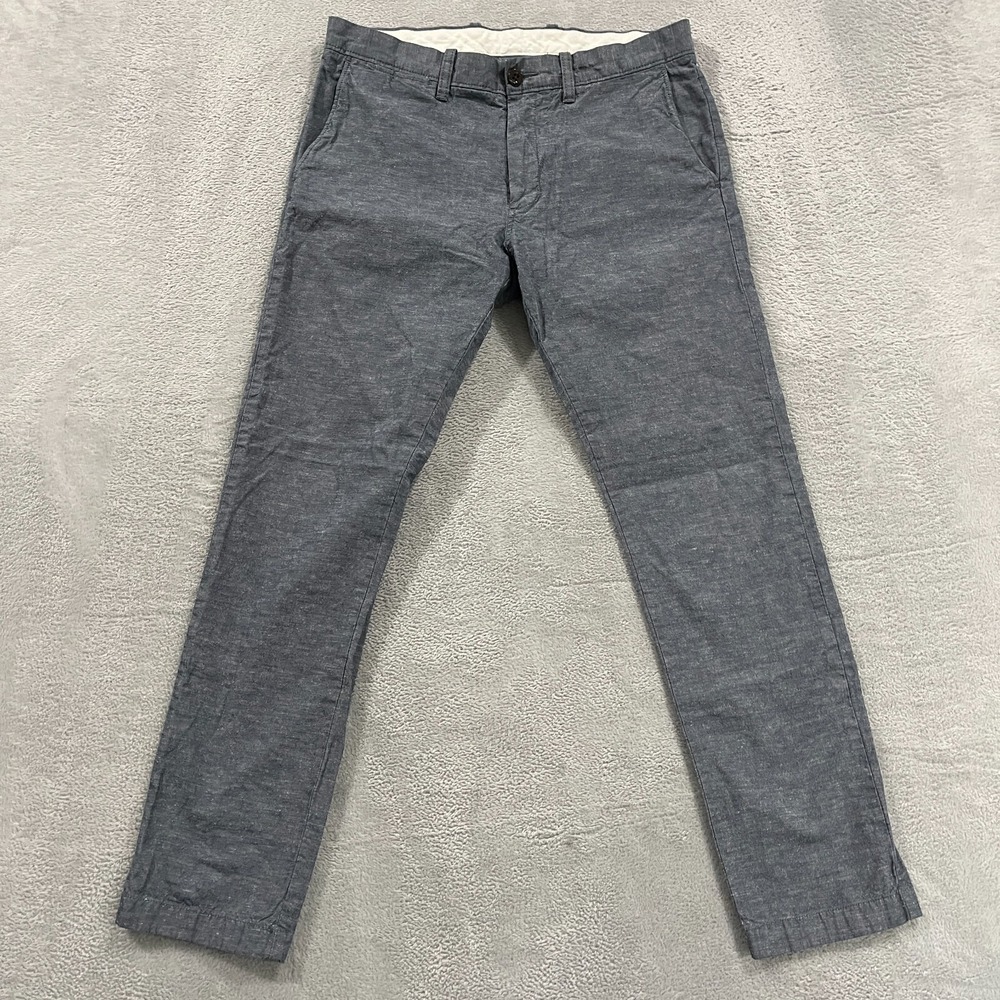 J CREW Pants Men's 31x30 Blue Tapered Summer Linen Blend Preppy